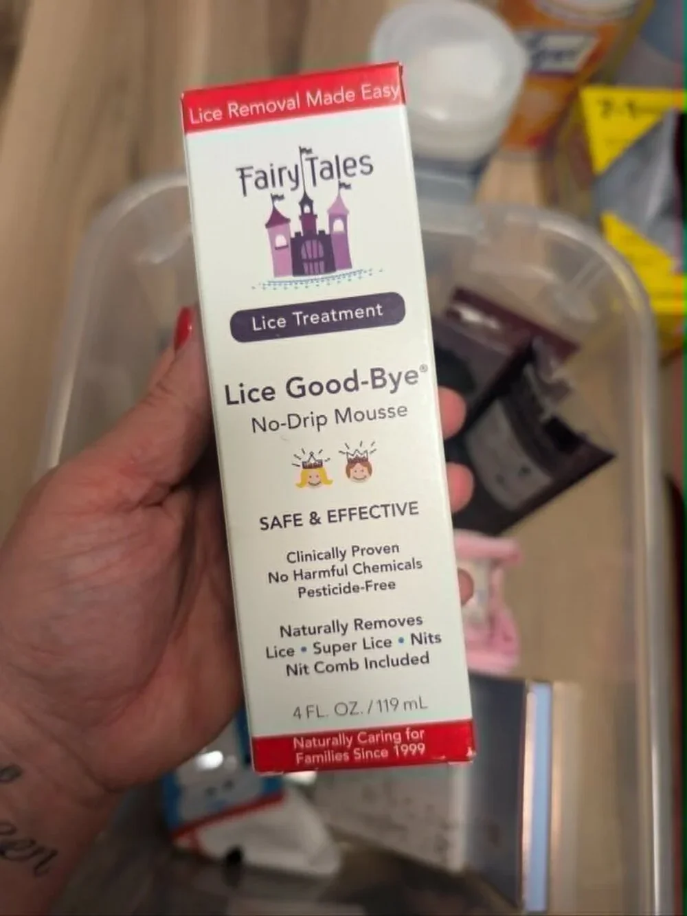 Fairy Tales Lice Good-Bye No-Drip Mousse 4 oz + Nit Comb NEW